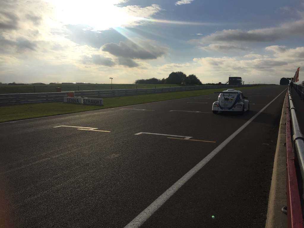 on track at snetteron in a funcup car