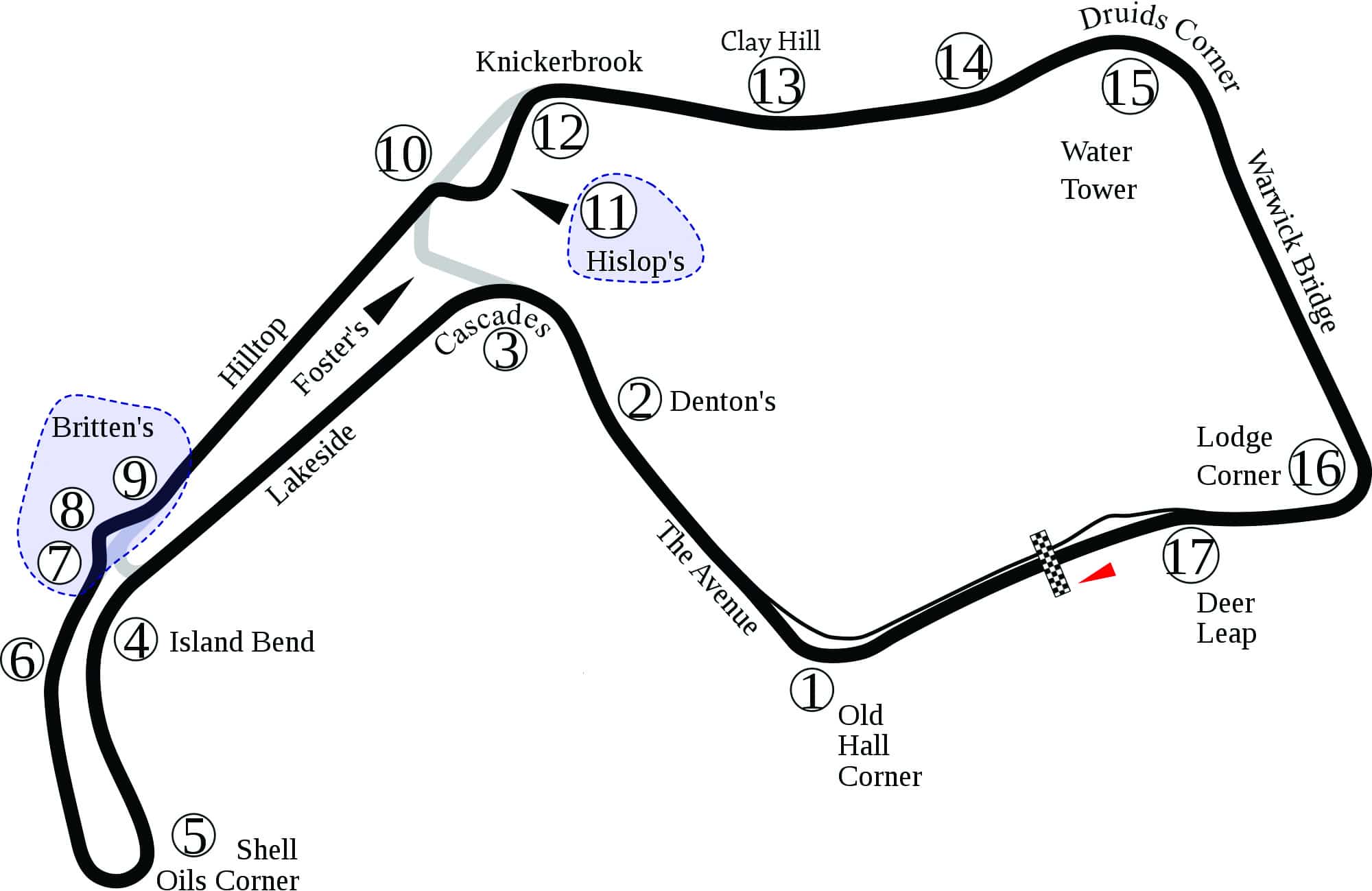 Oulton Park Circuit Guide - Track Map