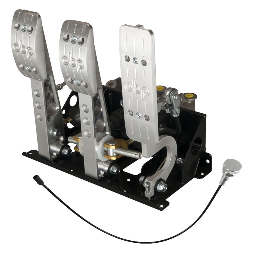 OBP Universal Bulkhead Fit Pro Race Floor Mounted 3 Pedal Assembly available at