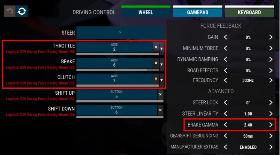 g29 settings assetto corsa pc