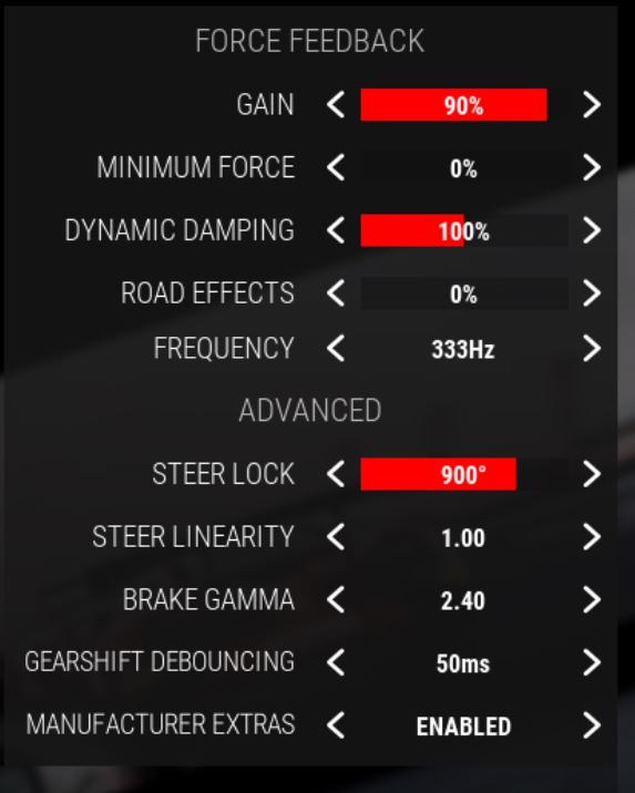 Assetto Corsa Competizione Logitech G920 FFB Settings 