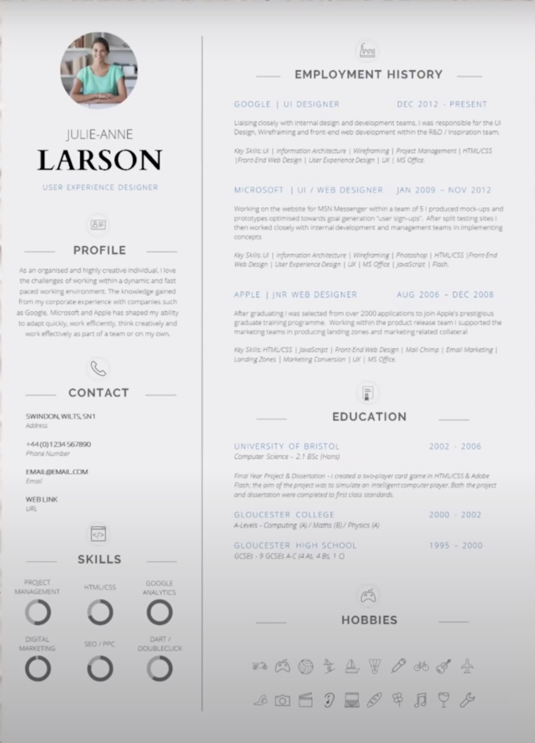 good cv example