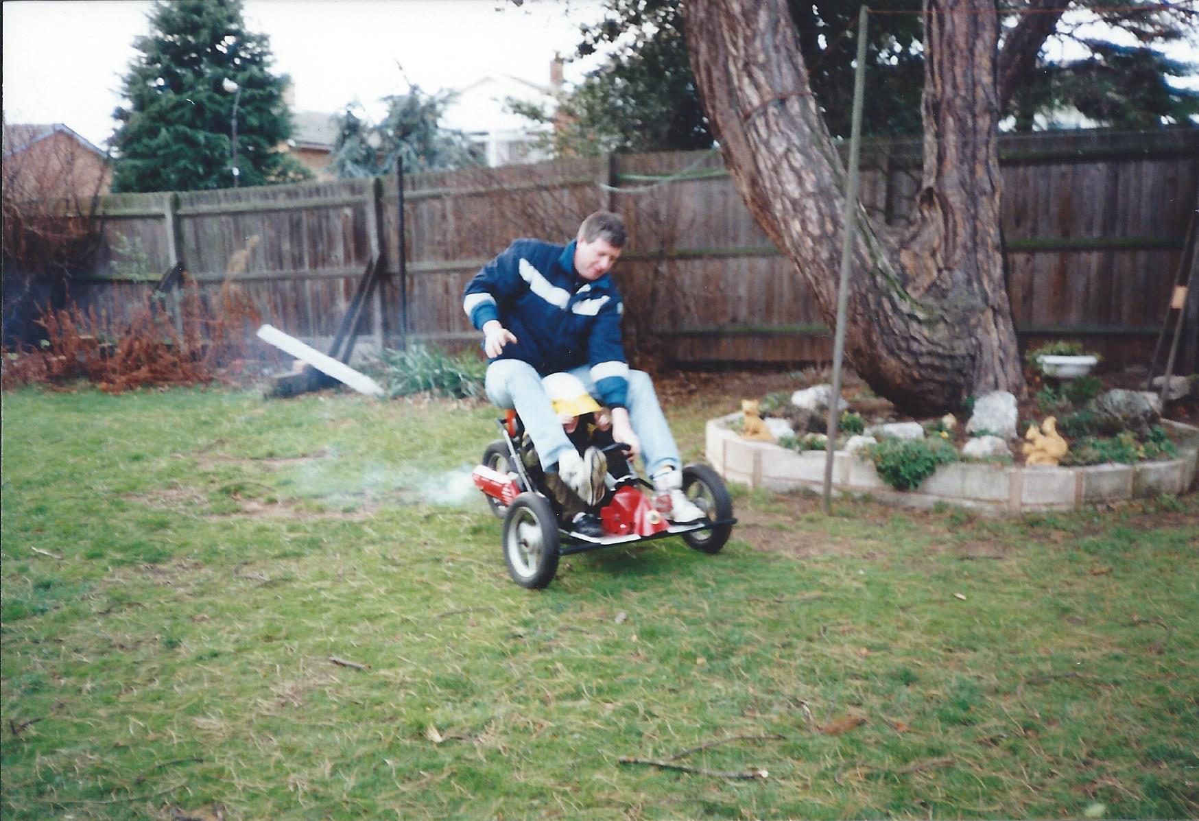scott mansell as a kid in his go kart
